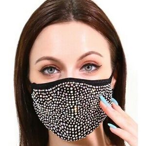 🔥🔥NWT Bling Bling JLO Style, reusable Swarovski Crystal face mask